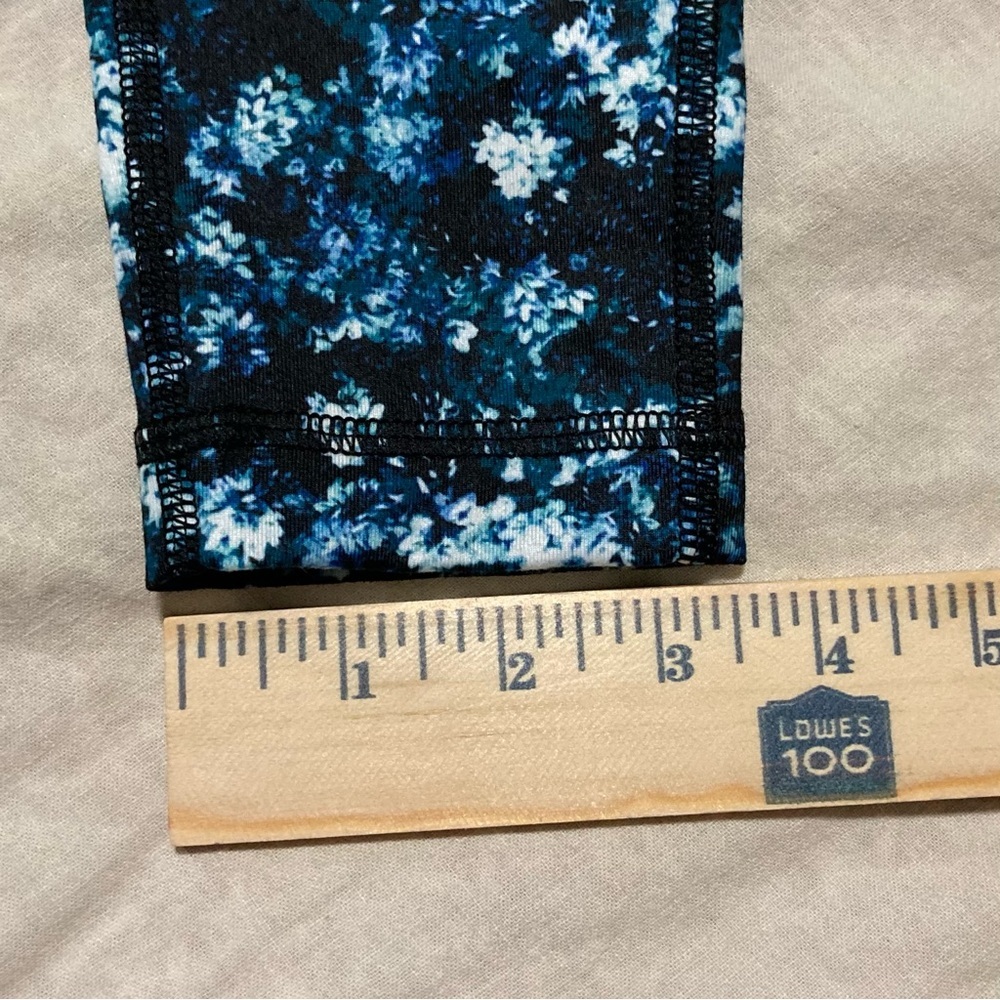 ZELOS Blue and Black Floral Leggings - Picture 6 of 14